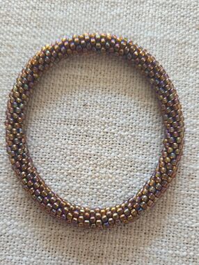 SashkaCo. Beaded Bracelet in Iridescent Bronze